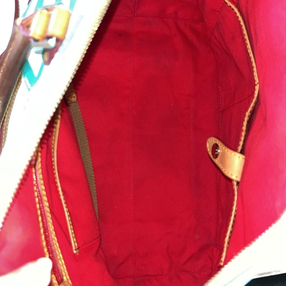 Dooney& Bourke Satchel Shoulder Bag Wavy Lines coated canvas green / Wh   Brown - Picture 10 of 17